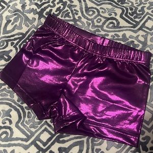 Purple Sparkle Gymnastics Shorts for Leo